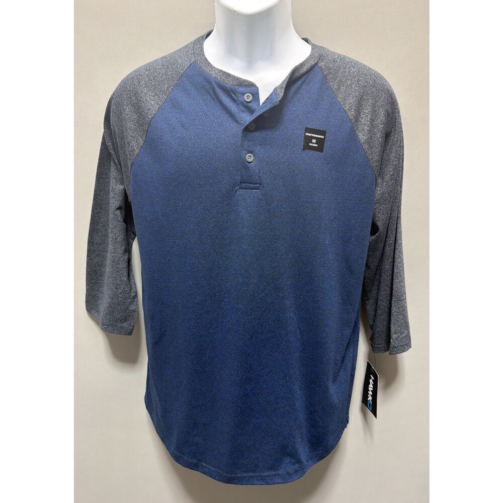 Tony Hawk Performance Wicking Henley T Shirt Size Medium Skate Grunge